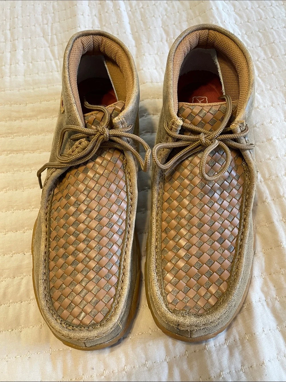 Twisted X Men's Woven Slip-On Loafers in Tan and Beige